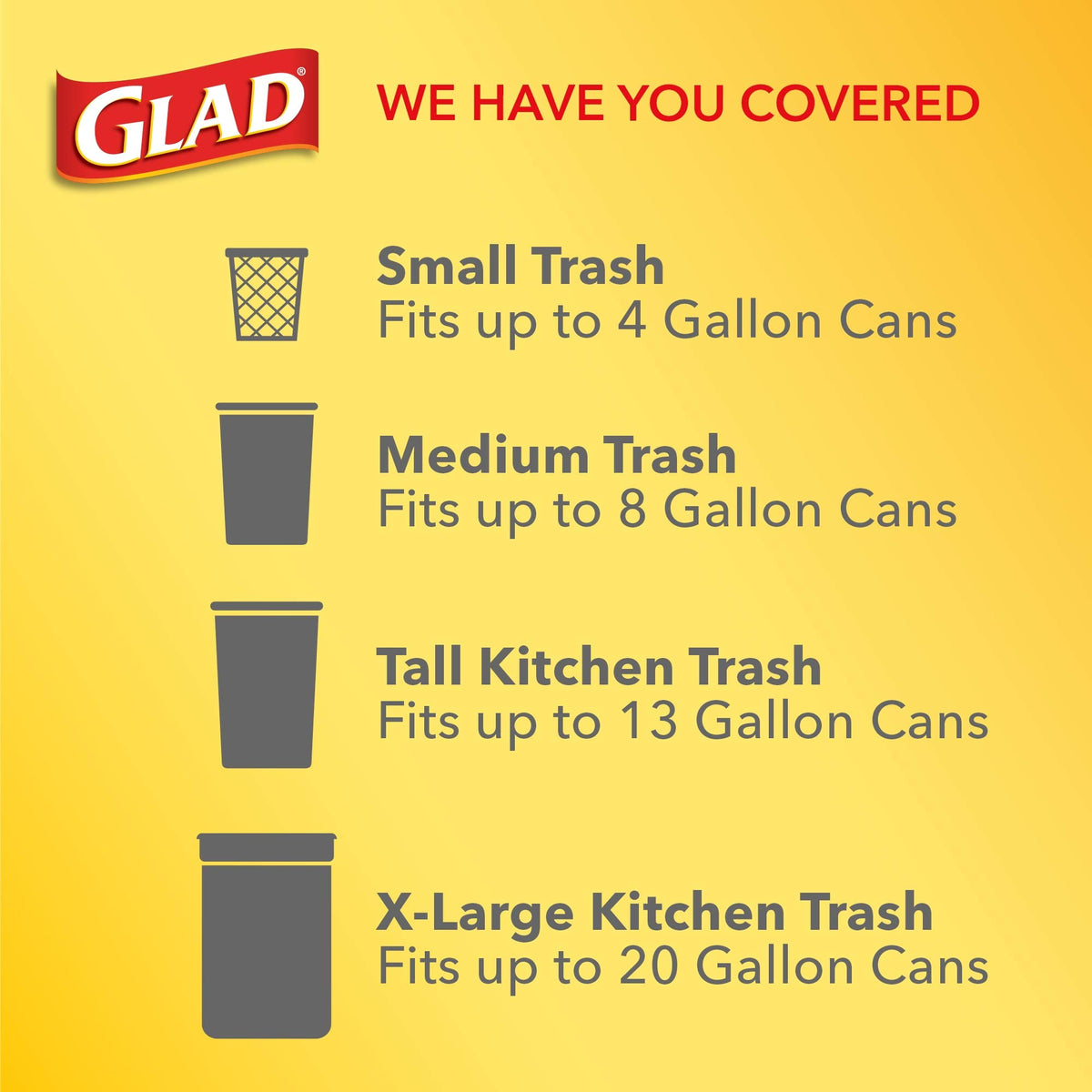 4 Gallon White Trash Bags, 26 Count (Pack of 6) G49620