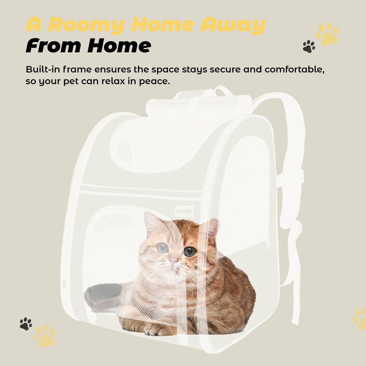 Expandable Airline Approved Cat Backpack Carrier with Breathable Mesh K310554