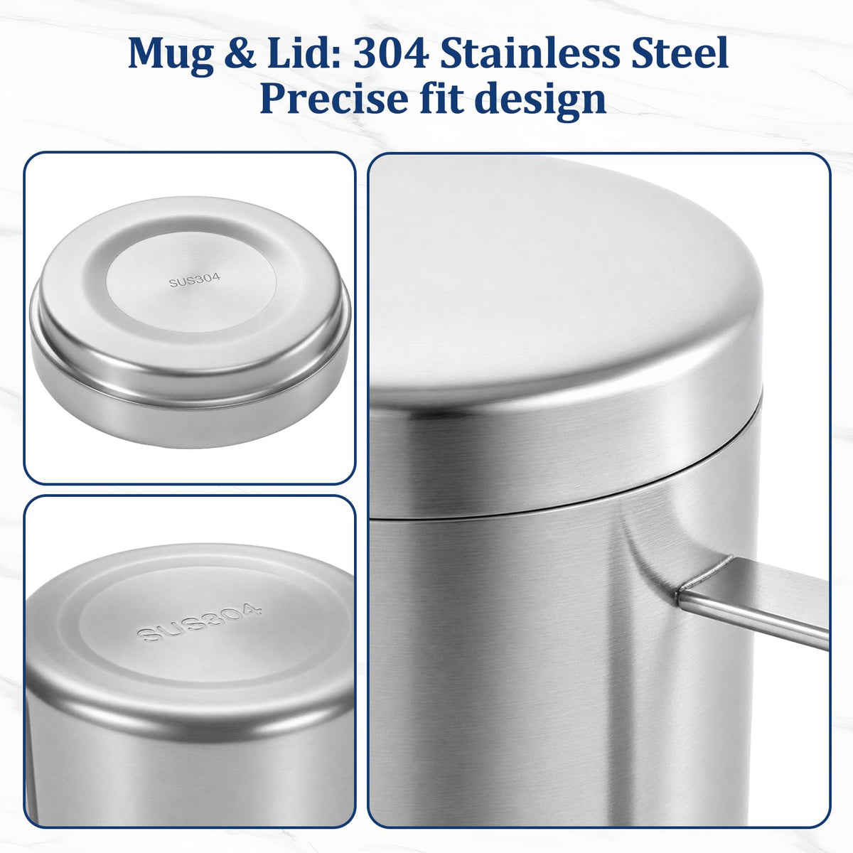 17oz Double Wall Stainless Steel Insulated Camping Mug with Lid X62296