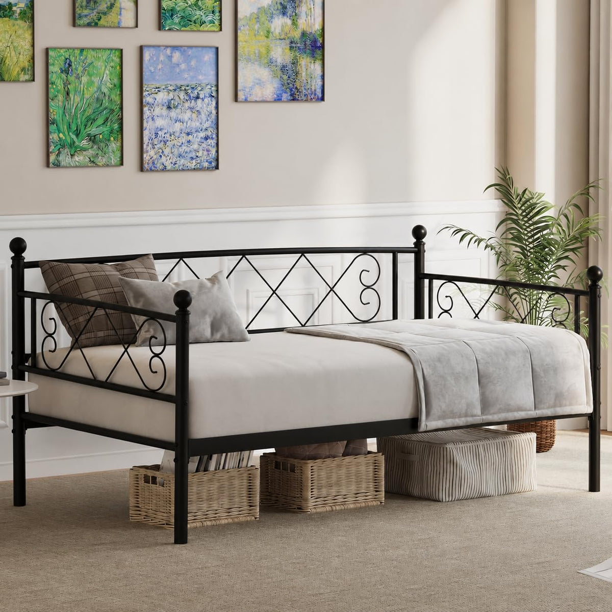 Twin Daybed with Trundle and Heart-Shaped Headboard X8118