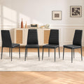 Black PU Leather Dining Chairs Set of 4 L4749