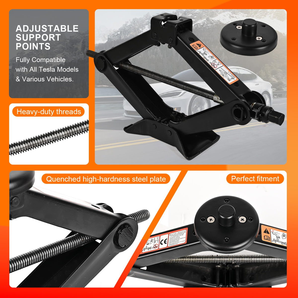 2.5 Ton Scissor Jack with Jack Pads & Tire Repair Kit Z752