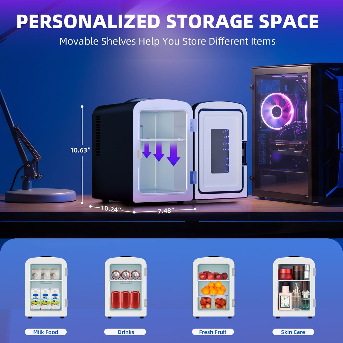 Black 4L Mini Refrigerator B1900