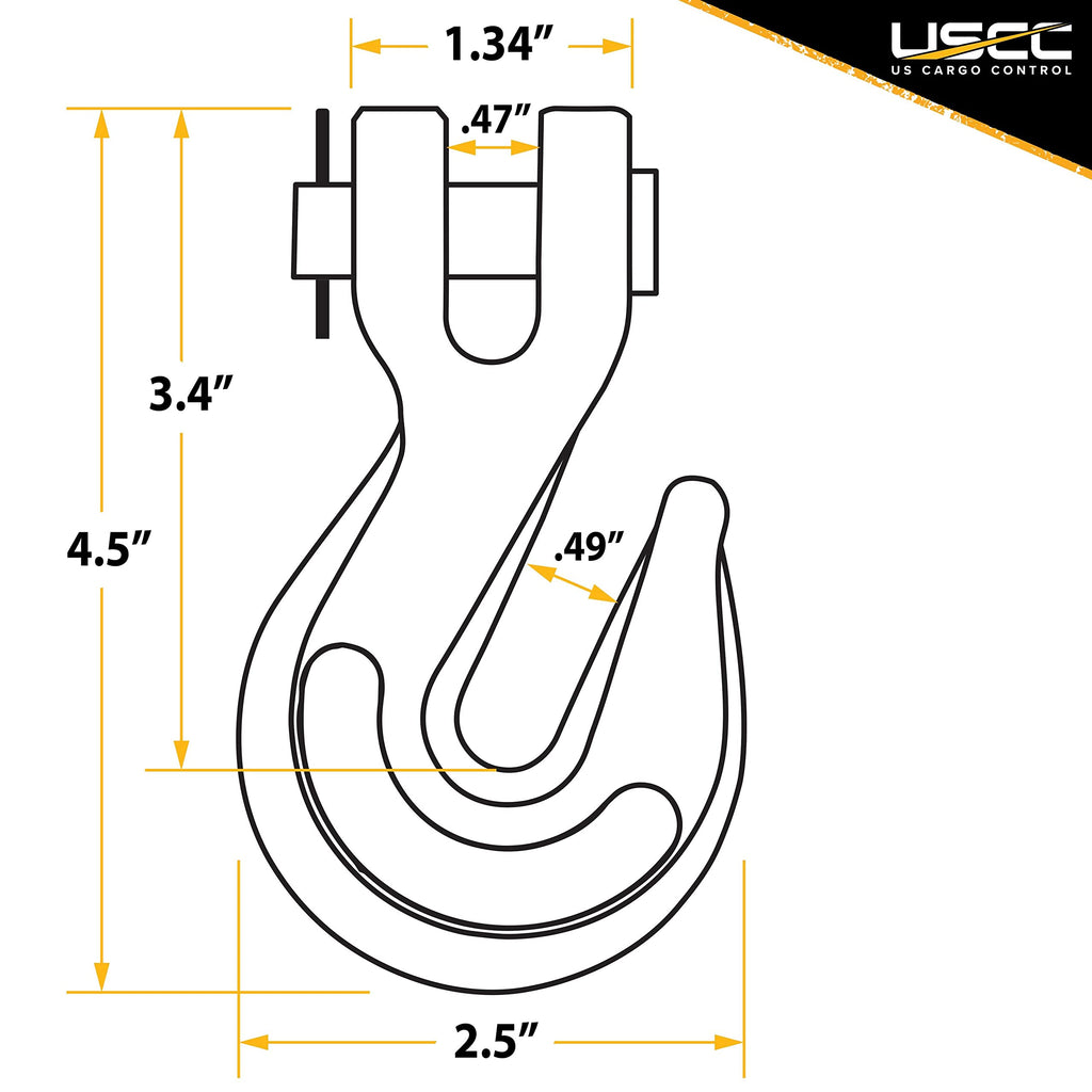 3/8 Inch Clevis Grab Hook 4-Pack Grade 70 J325326