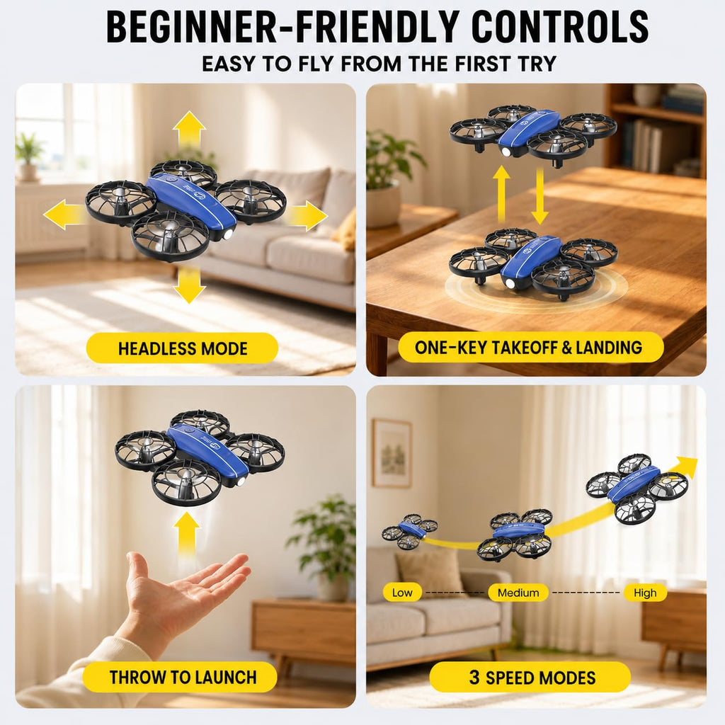 Mini Drone 2-Player Indoor RC Quadcopter Set with 4 Batteries G226853