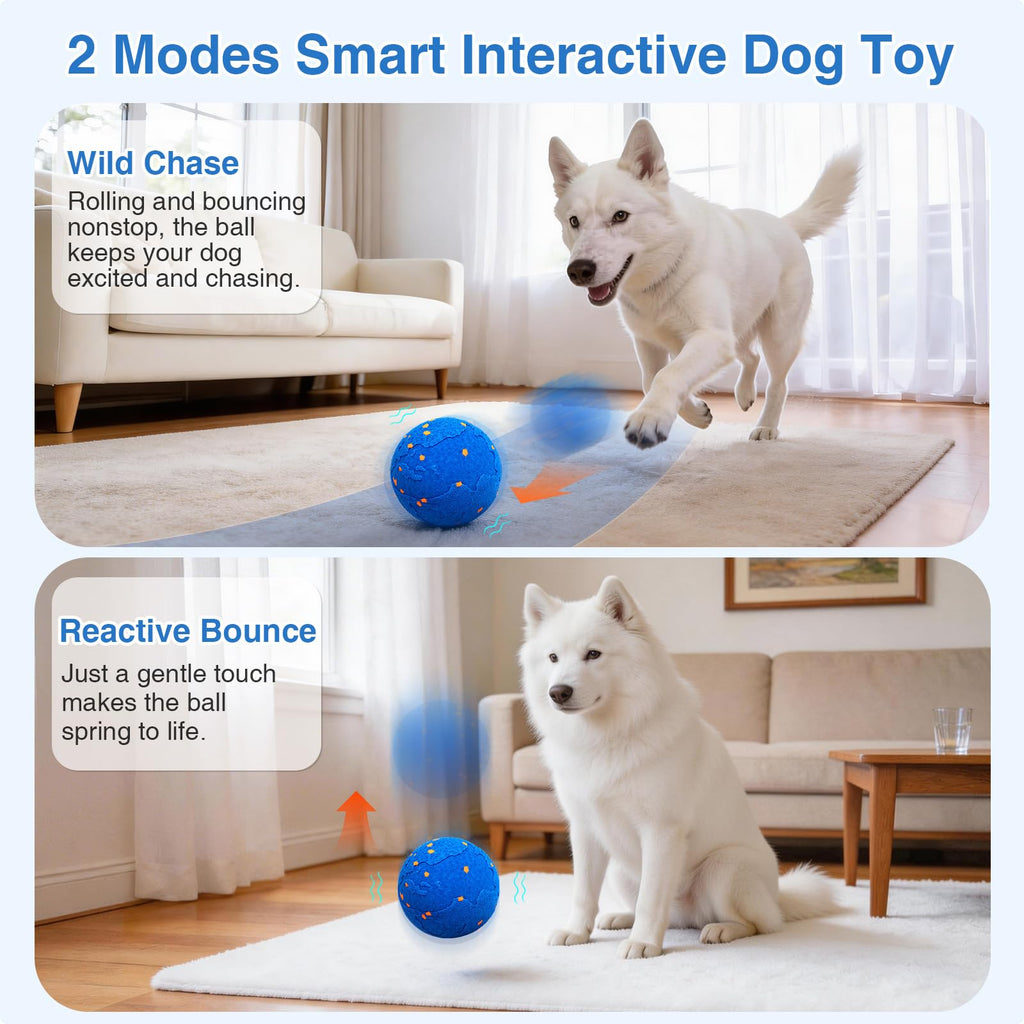 Dog Nail Grinder Interactive Dog Toys Ball with 2 Shells Blue D3471