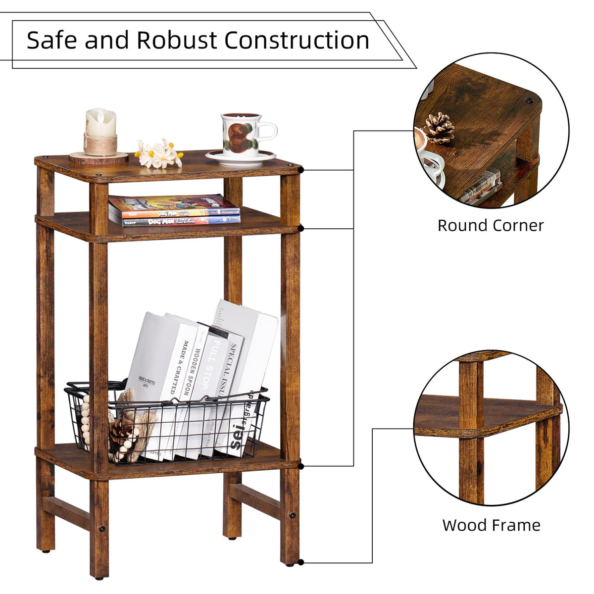 Brown Industrial End Tables Y281