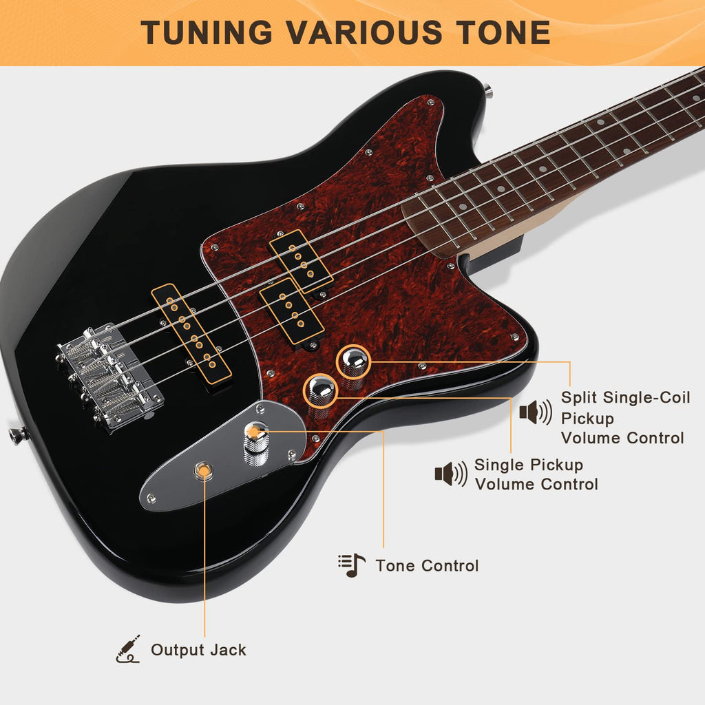 4 String Electric Bass Guitar Beginner Kit with Amp U306048