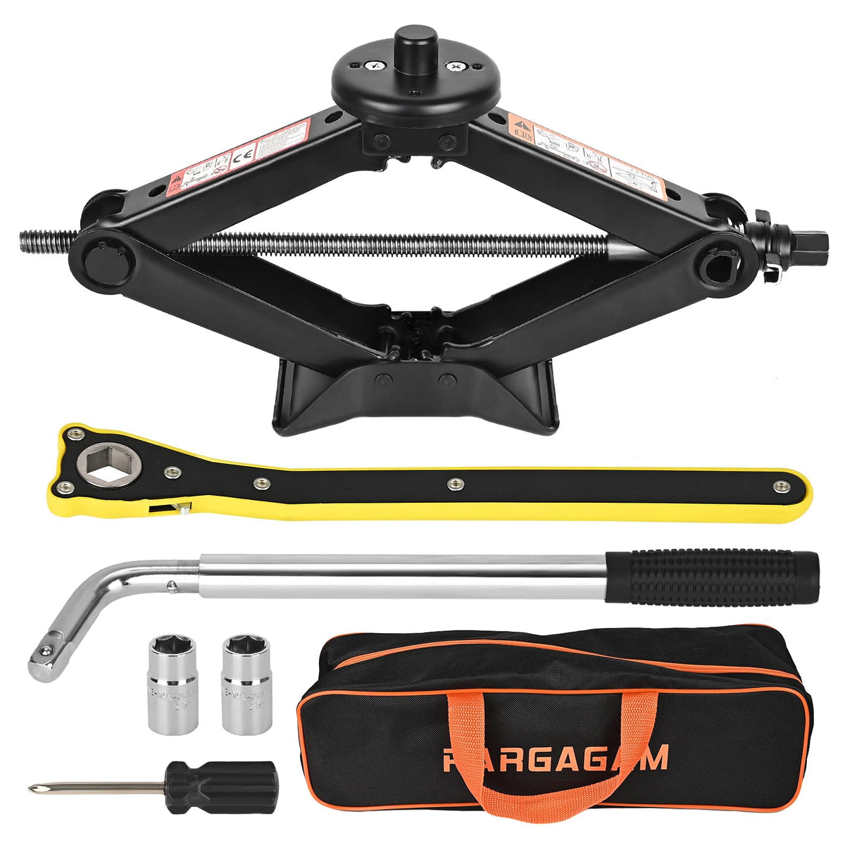 2.5 Ton Scissor Jack with Jack Pads & Tire Repair Kit Z752