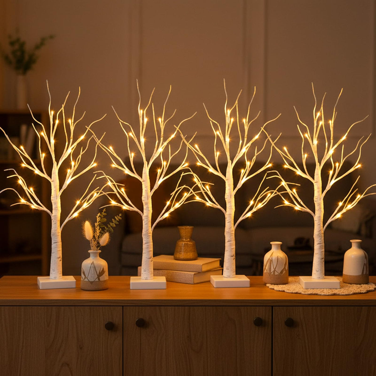 Lighted Birch Tree with LED Lights and Timer I14601