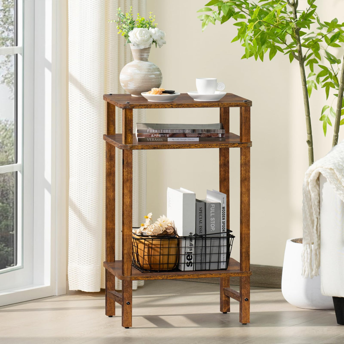 Brown Industrial End Tables Y281
