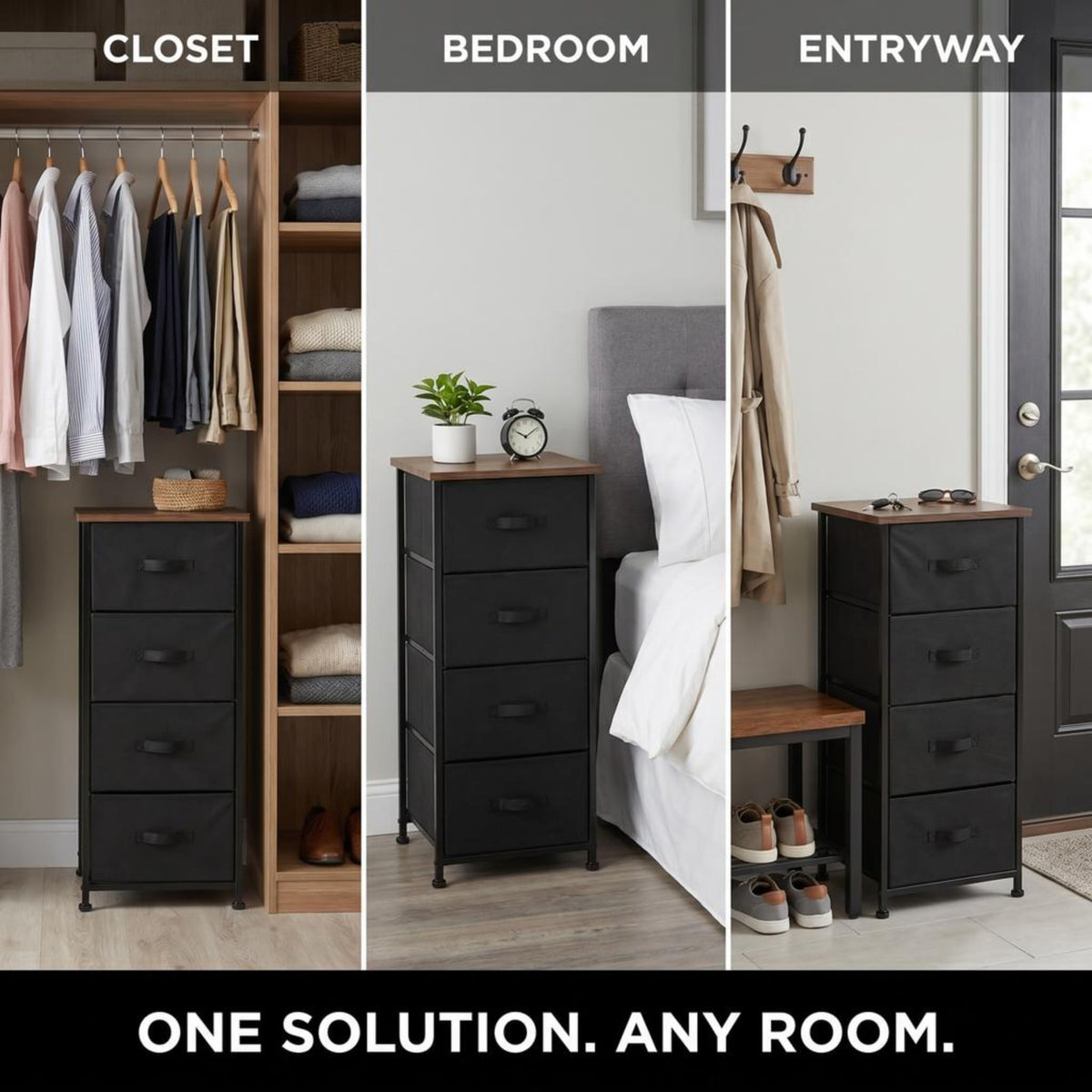 4 Drawer Fabric Storage Tower with Steel Frame J930