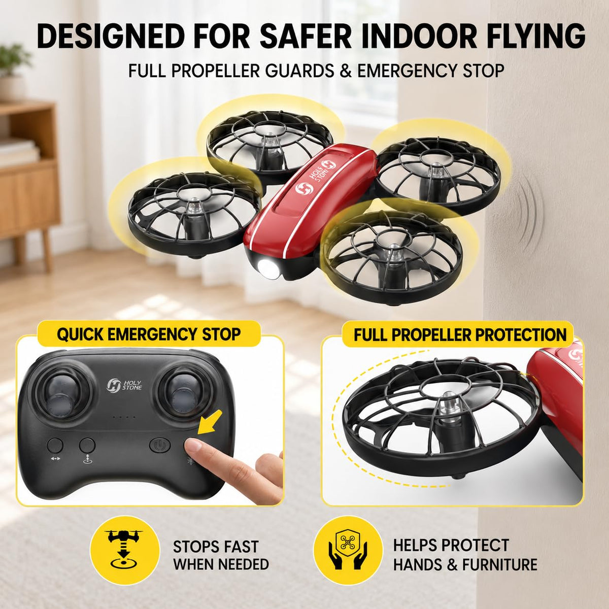 Mini Drone 2-Player Indoor RC Quadcopter Set with 4 Batteries G226853
