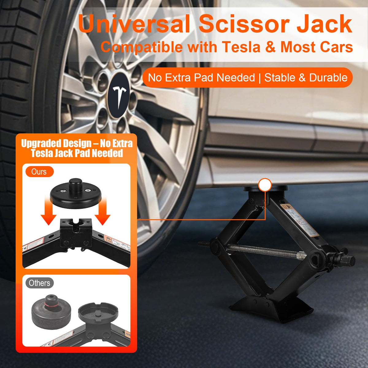 2.5 Ton Scissor Jack with Jack Pads & Tire Repair Kit Z752