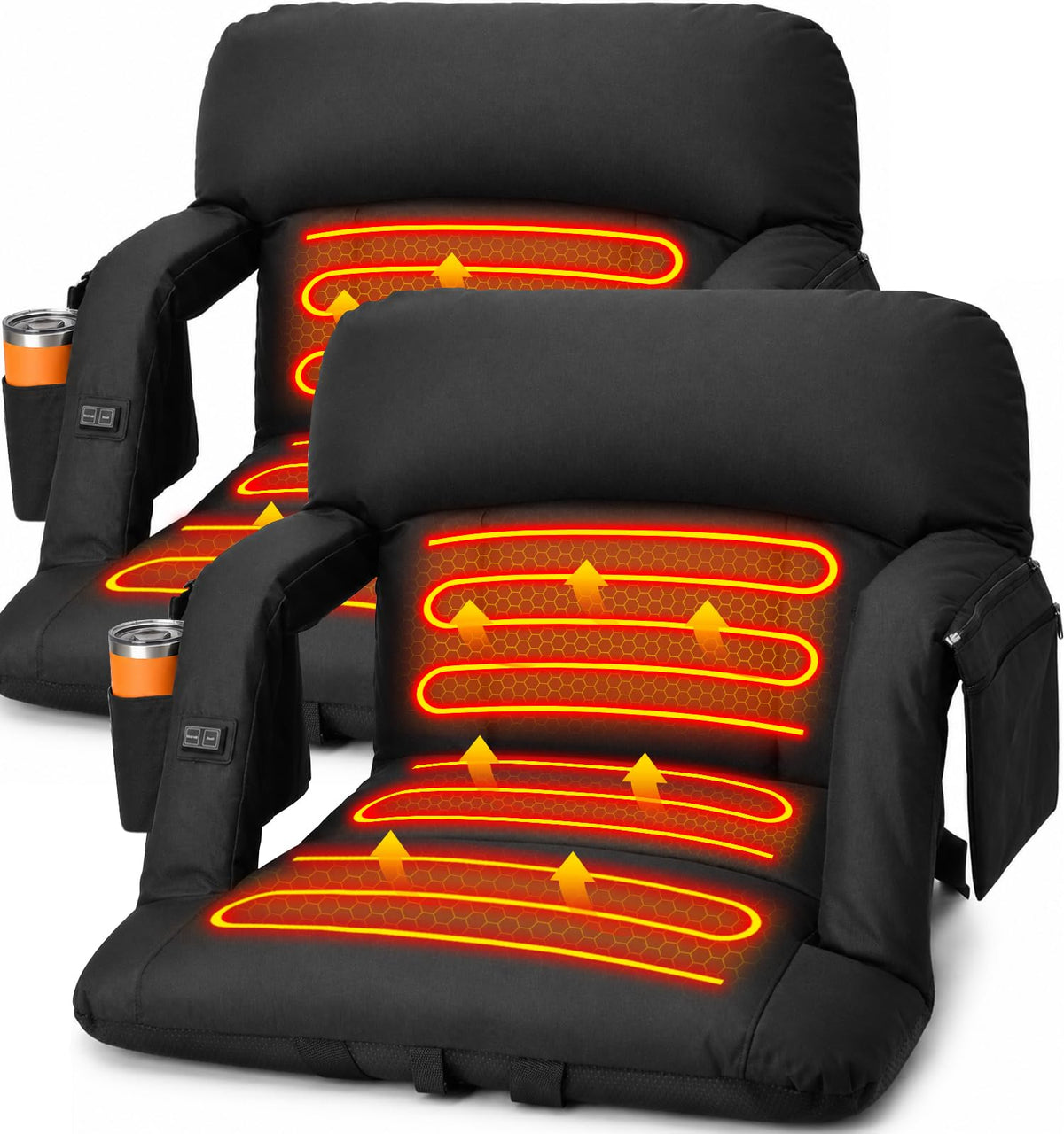 Heated Stadium Seats with Back Support 2 Pack F221708