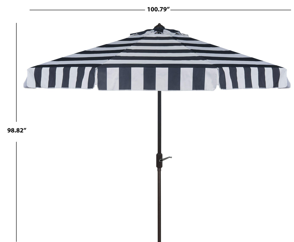 9 ft Navy White Patio Umbrella K87814