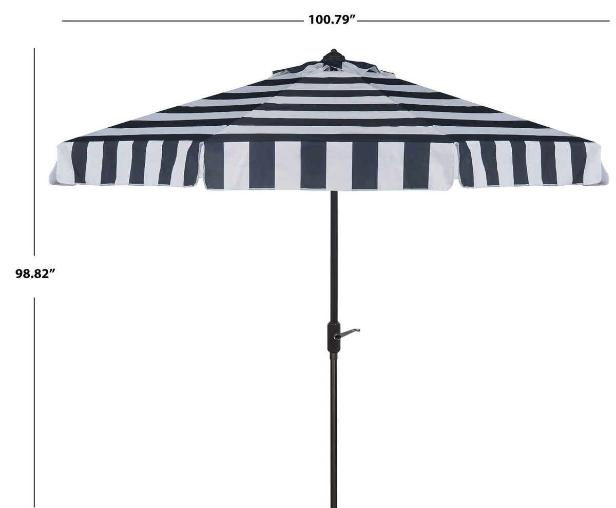 9 ft Navy White Patio Umbrella K87814