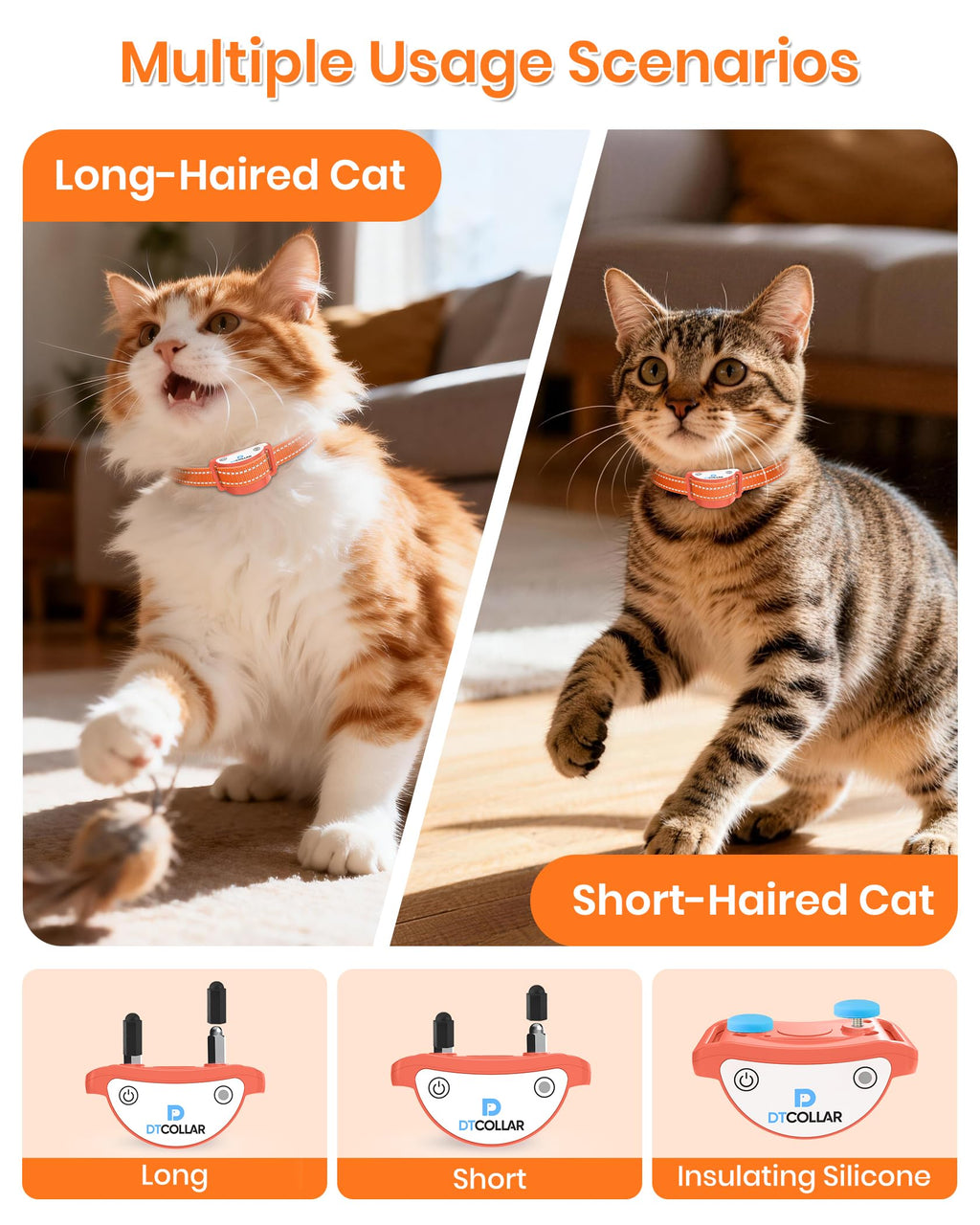 Lightweight Waterproof Cat Training Collar with Remote A469686