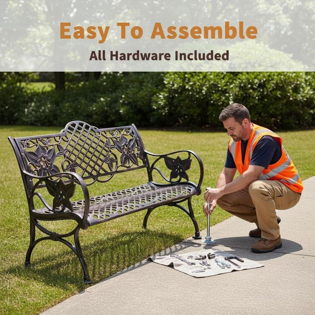 Heavy Duty Cast Iron Outdoor Bench D57474