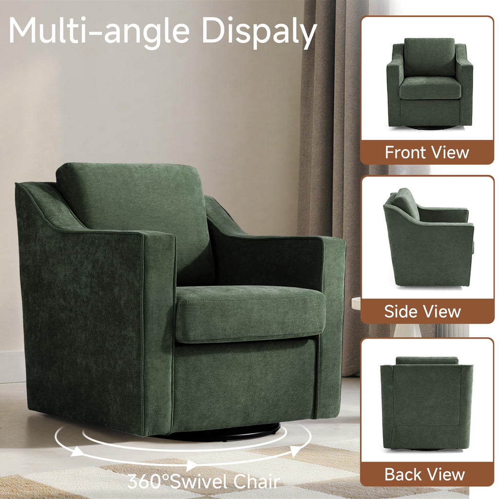 Green Swivel Accent Chairs Set of 2 V107
