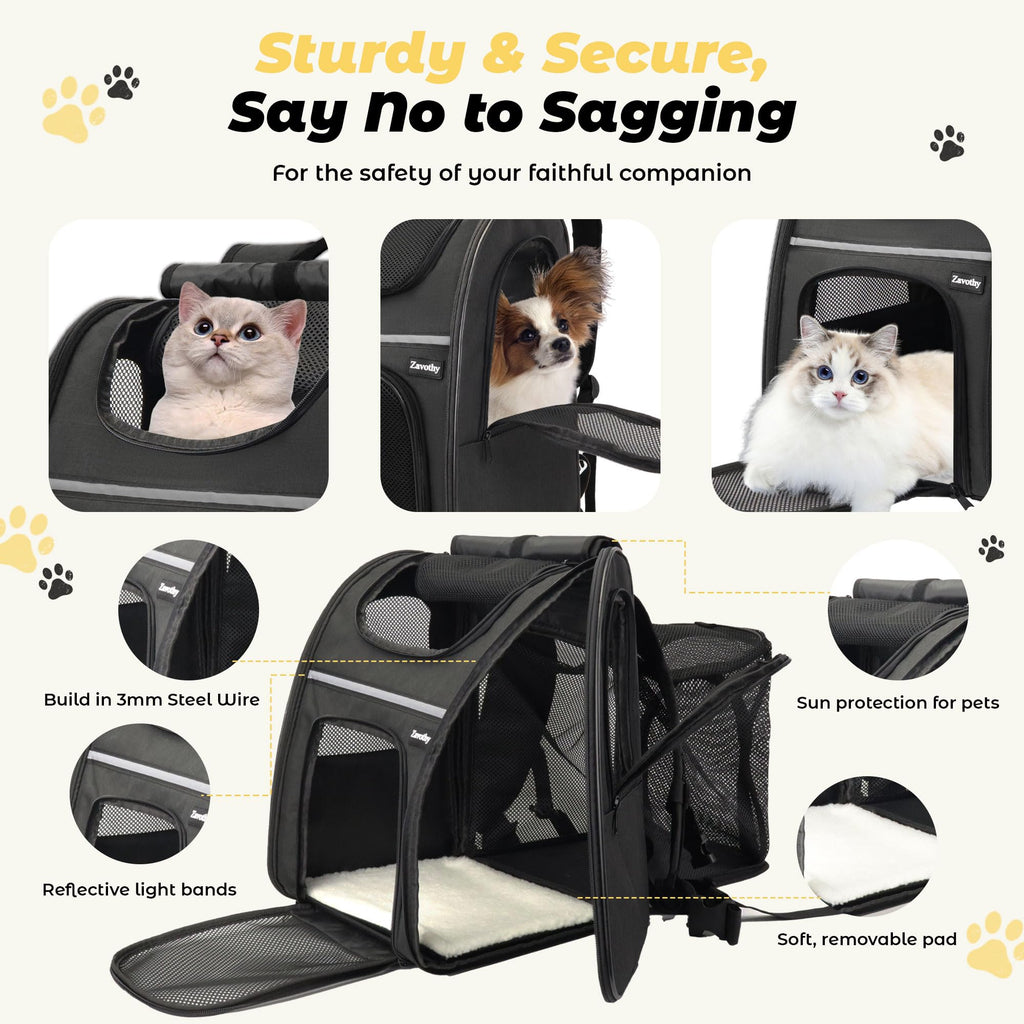 Expandable Airline Approved Cat Backpack Carrier with Breathable Mesh K310554