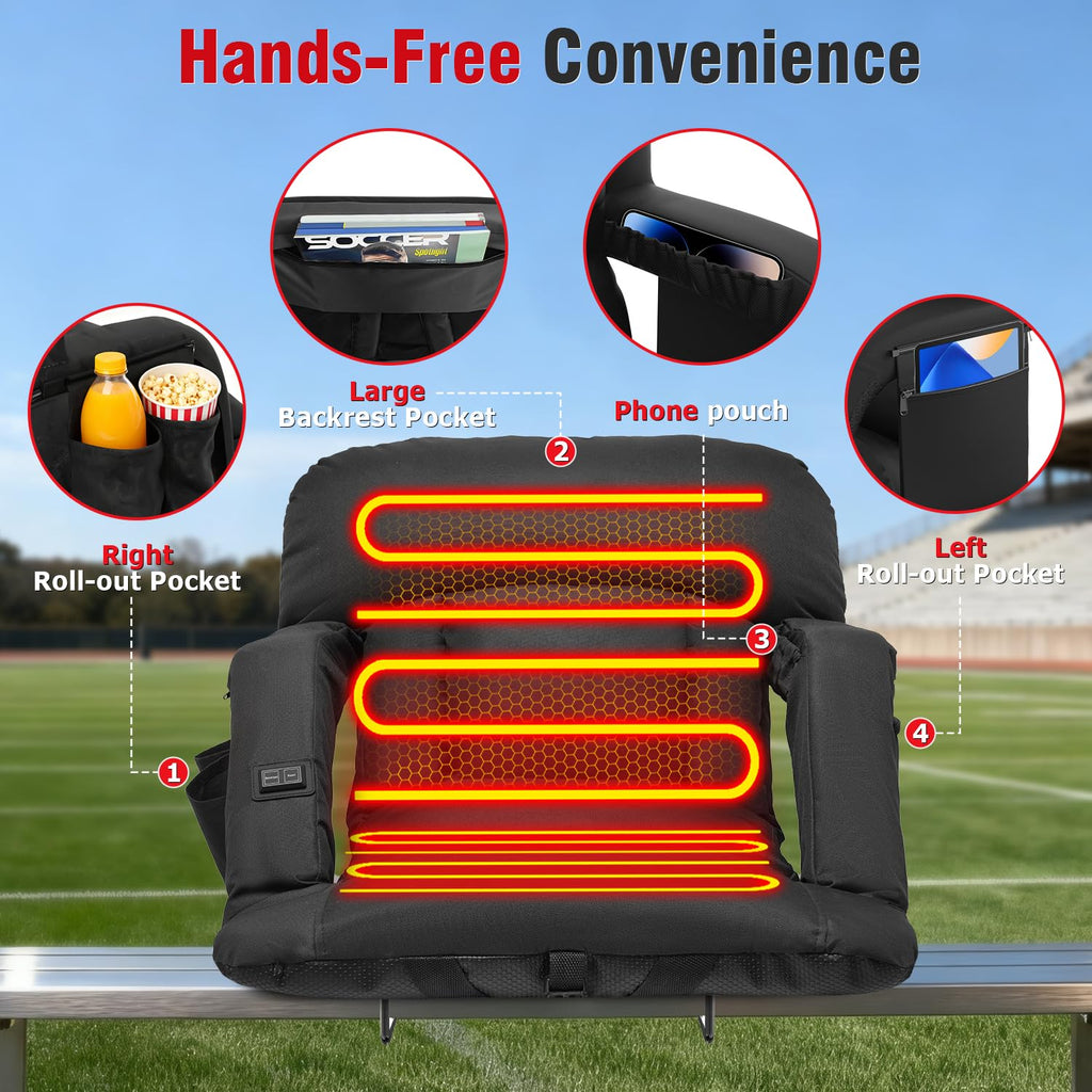 Heated Stadium Seats with Back Support 2 Pack F221708