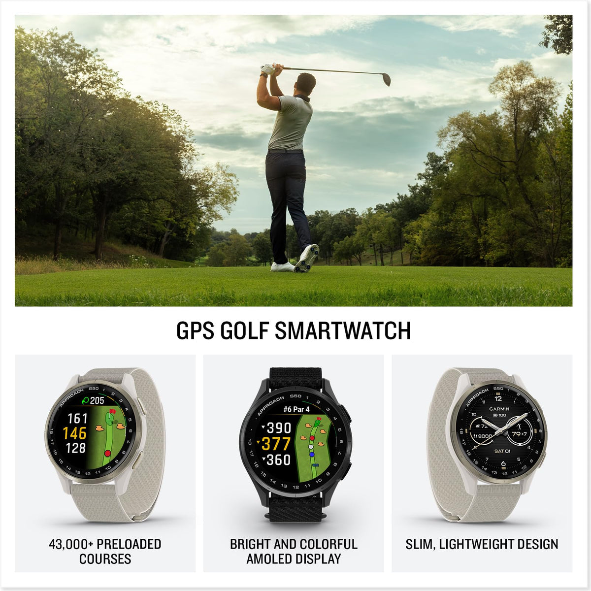 Slate Black Golf GPS Watch Z68255
