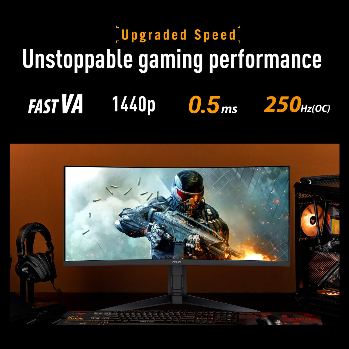 34 Inch 1440p 250Hz Ultrawide HDR Gaming Monitor X5976
