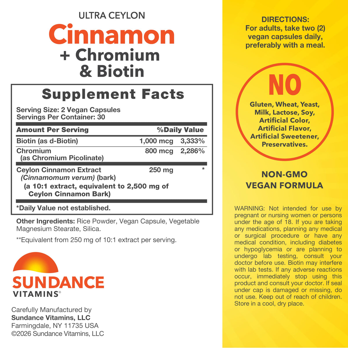 Cinnamon Capsules with Chromium and Biotin N980