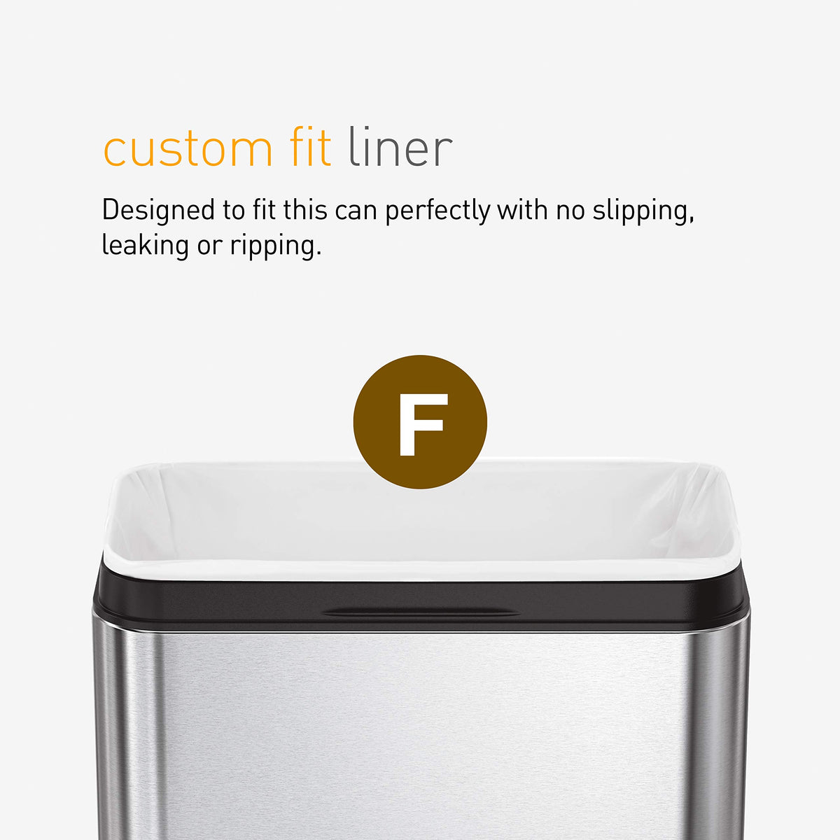 25L Brushed Stainless Steel Slim Open Trash Can H59365