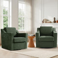 Green Swivel Accent Chairs Set of 2 V107