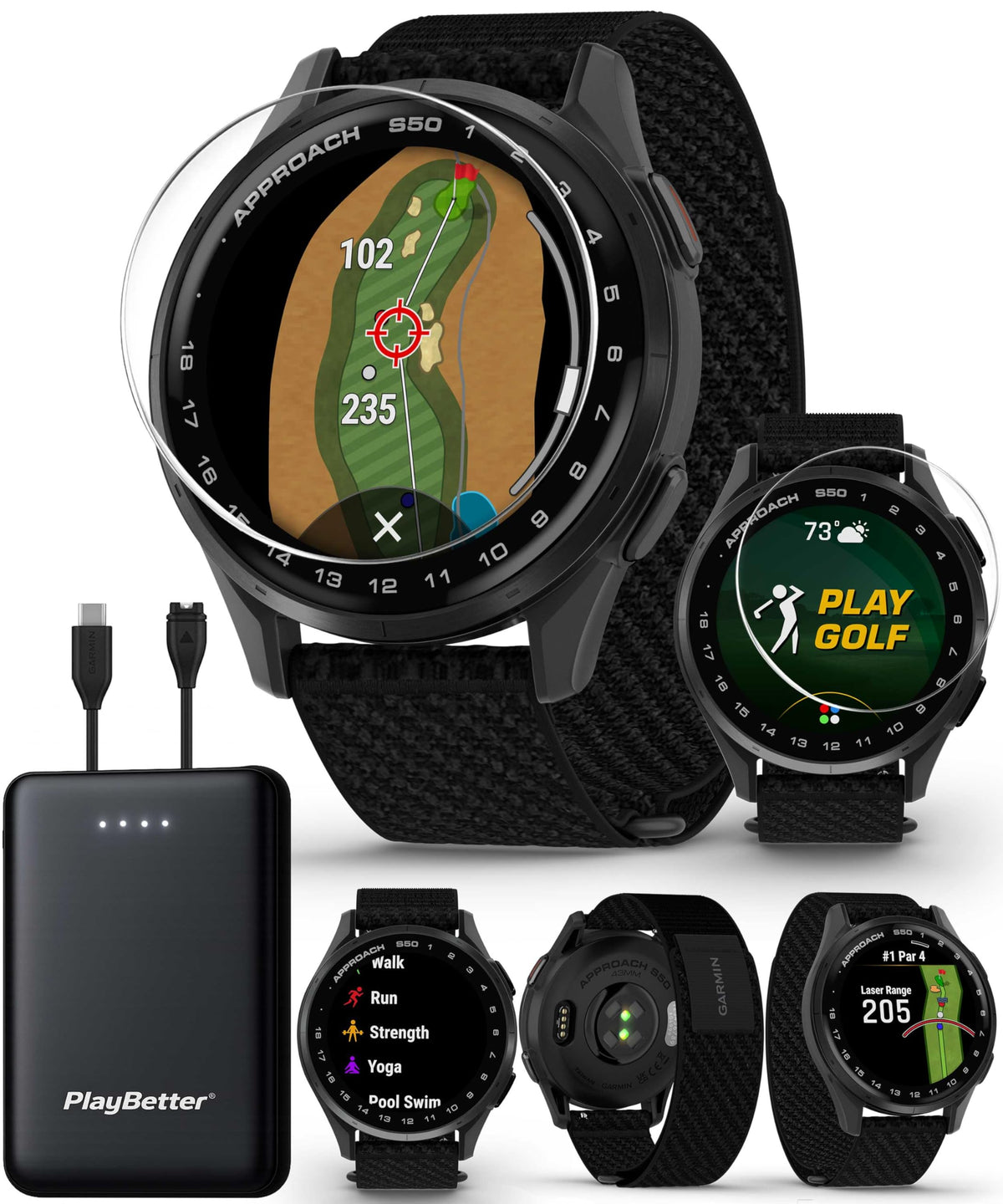 Slate Black Golf GPS Watch Z68255