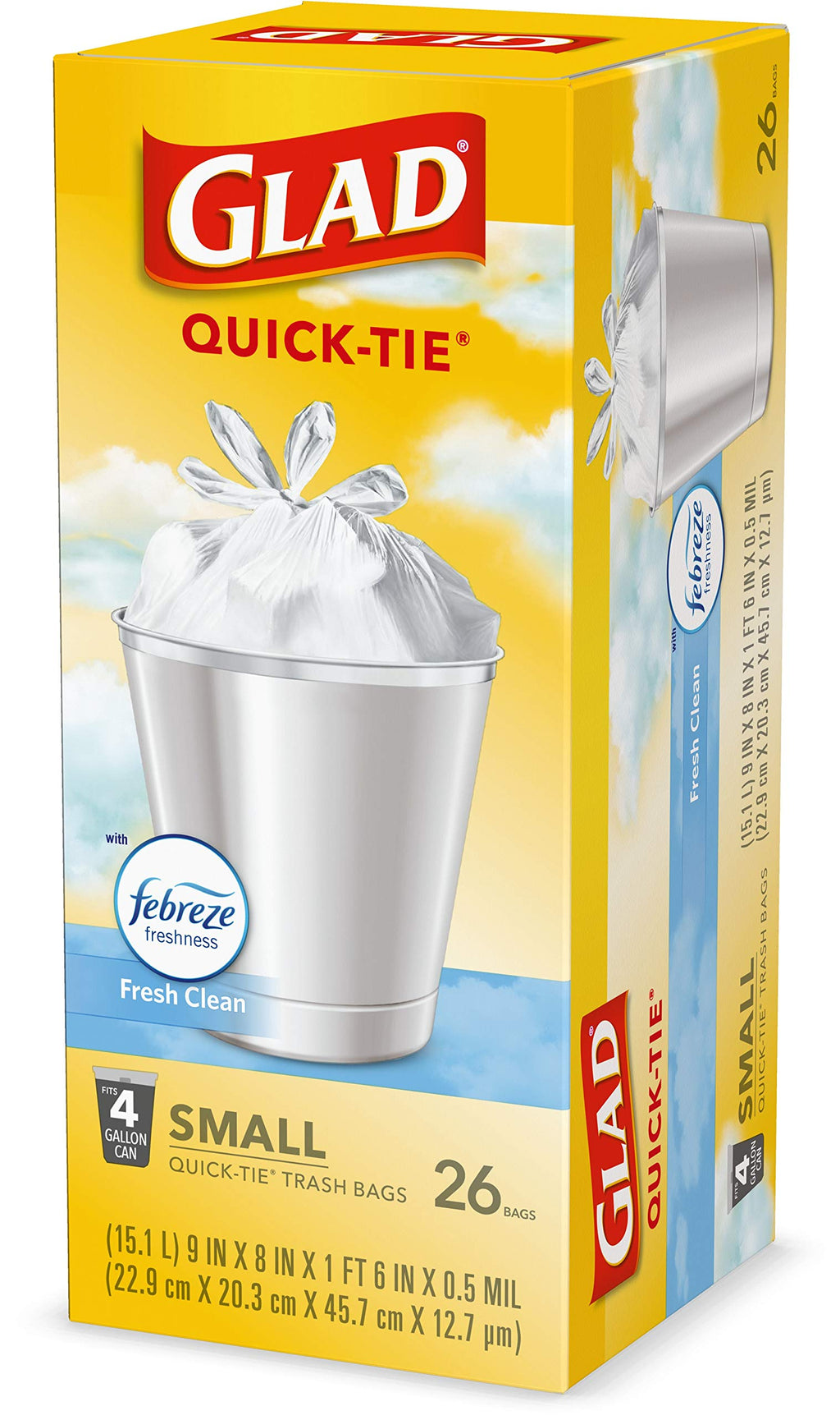 4 Gallon White Trash Bags, 26 Count (Pack of 6) G49620