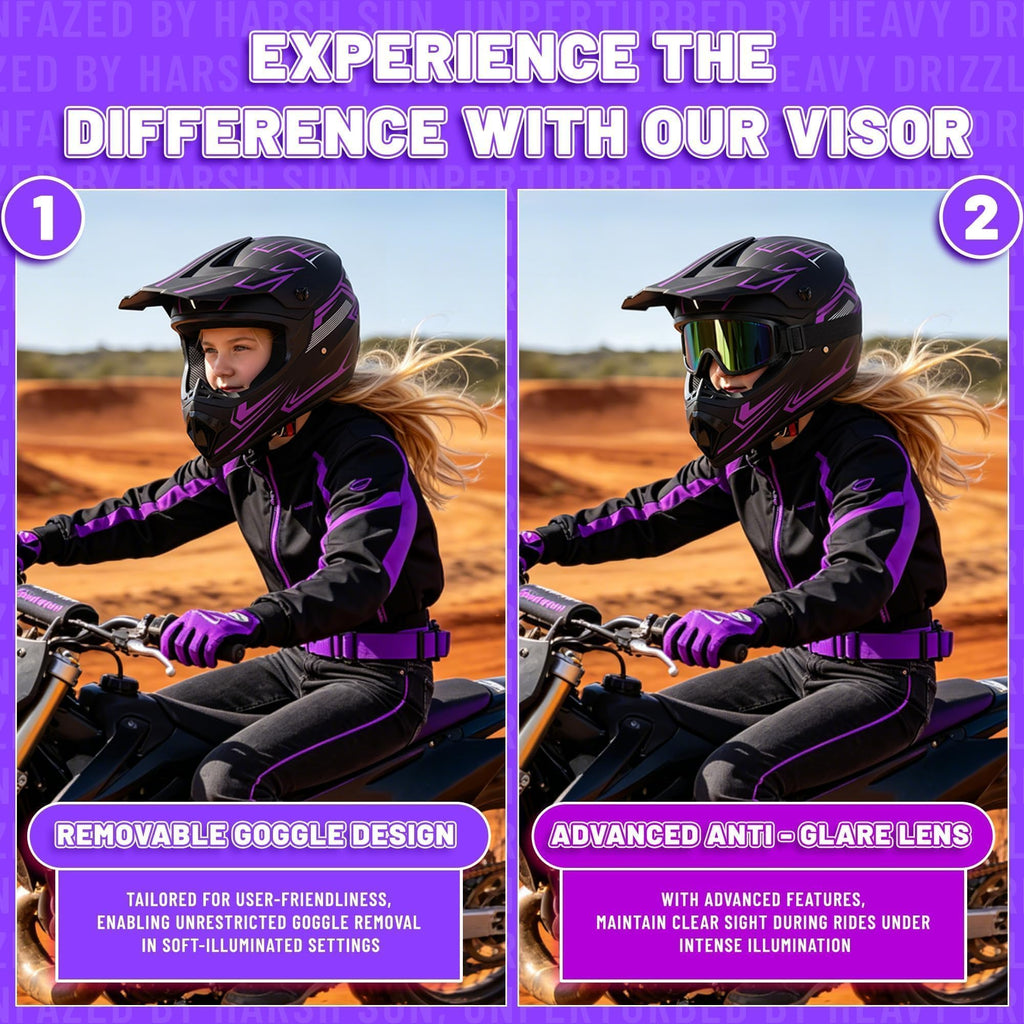 DOT Certified Kids Youth Full Face Motorcycle Helmet W180139