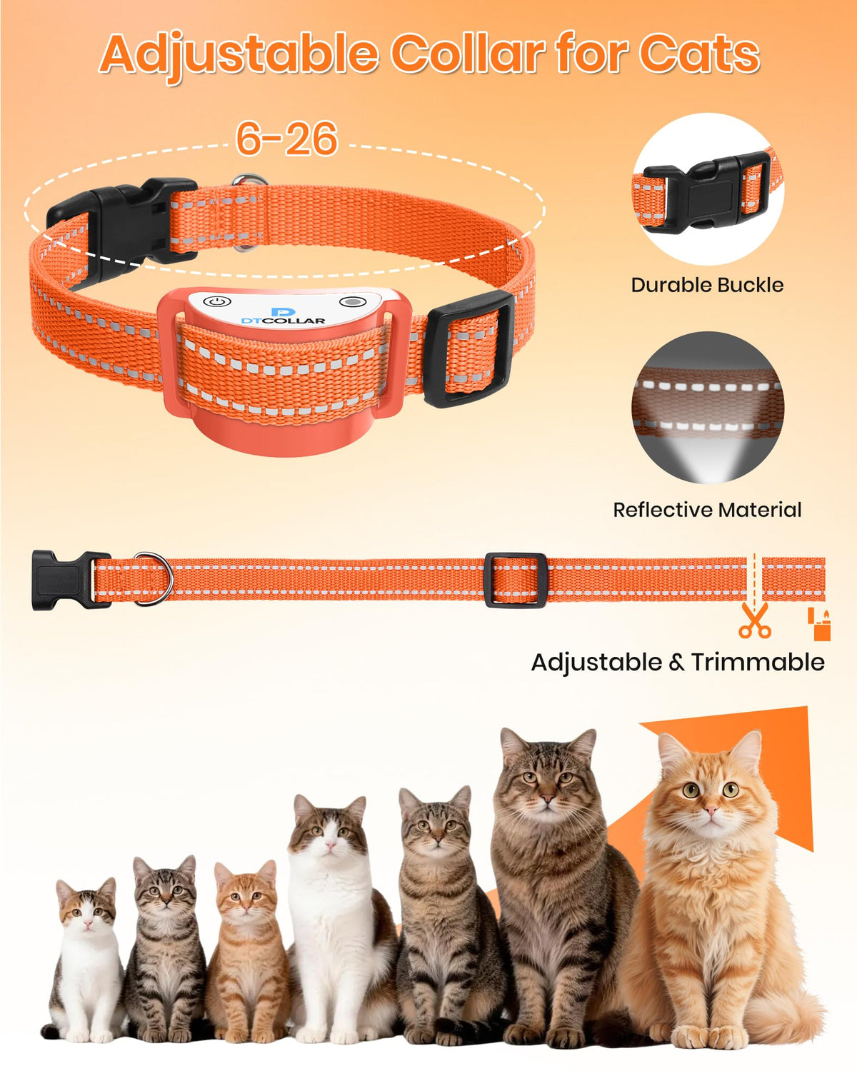 Lightweight Waterproof Cat Training Collar with Remote A469686