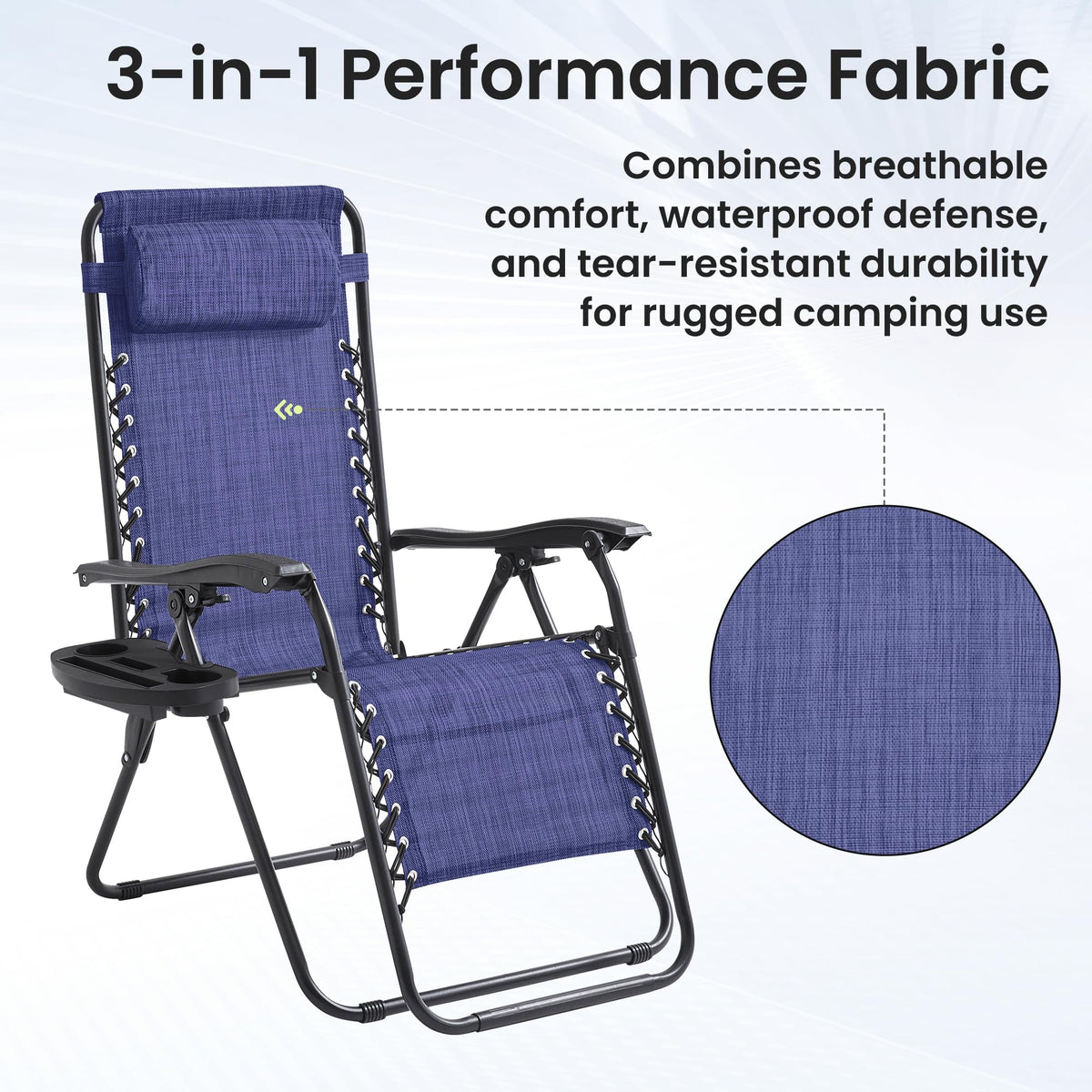 2 Pack Zero Gravity Outdoor Recliner Chair Blue D12956