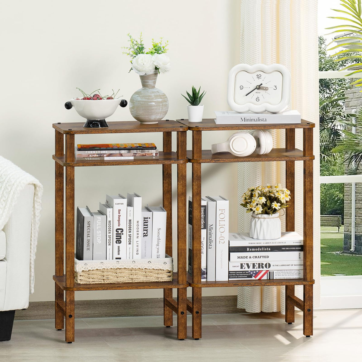 Brown Industrial End Tables Y281