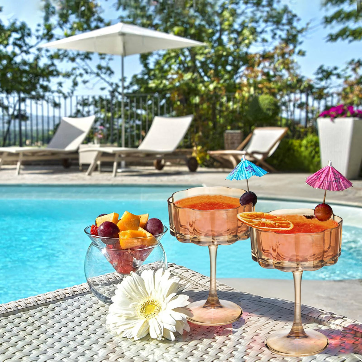 Amber 13oz Glass Coupes Set Of 6 L861154