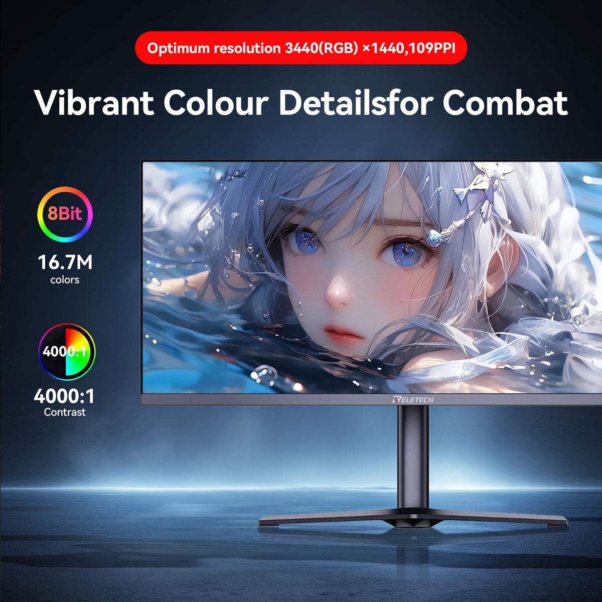 34 Inch Curved Ultrawide Gaming Monitor 21:9 WQHD 165Hz P767
