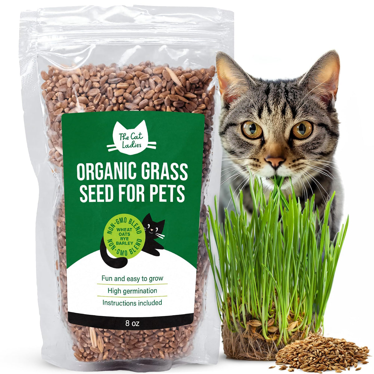 100% Organic Cat Grass Seed 8oz G919131