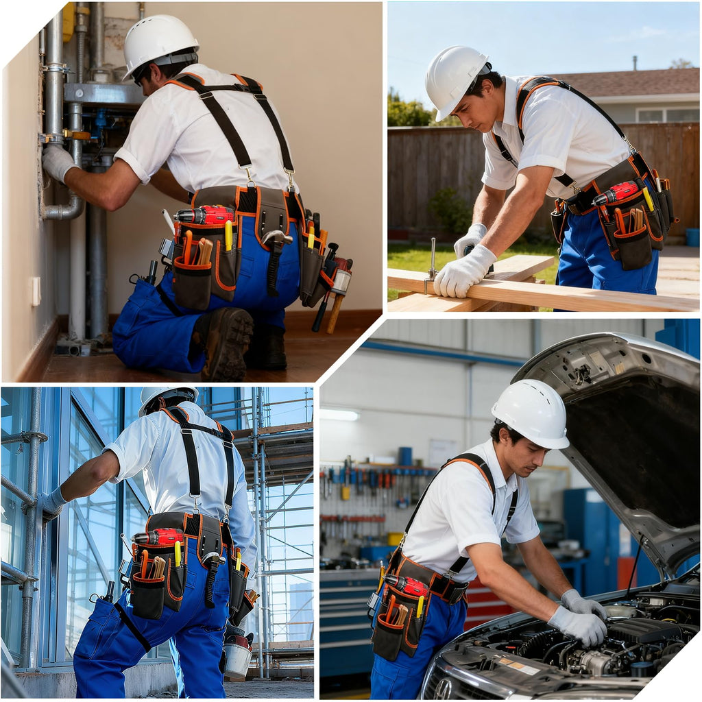 Heavy-Duty Adjustable Tool Belt with Magnetic Tool Kit A582544