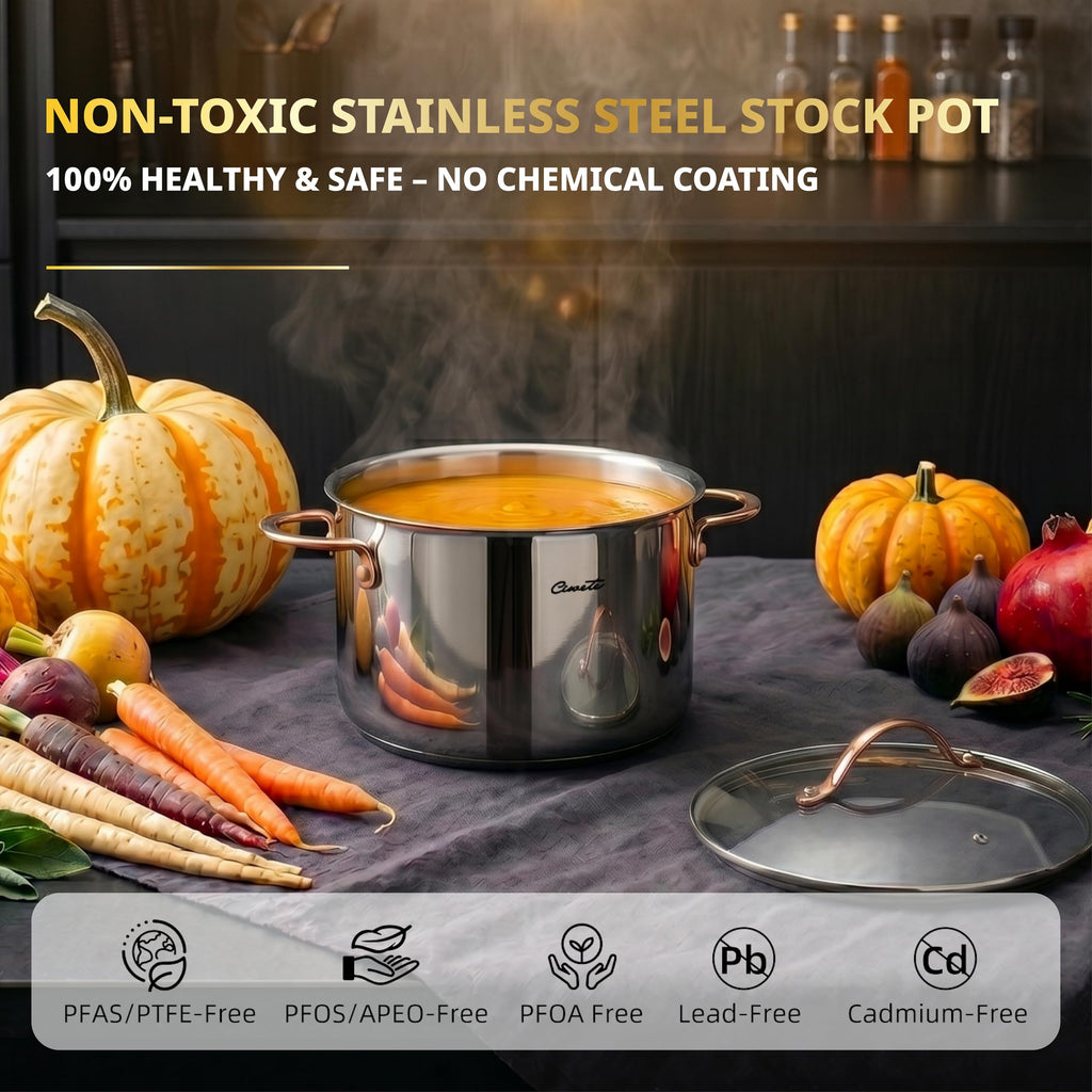 8 Quart 3 Ply Stainless Steel Stock Pot with Lid D87540