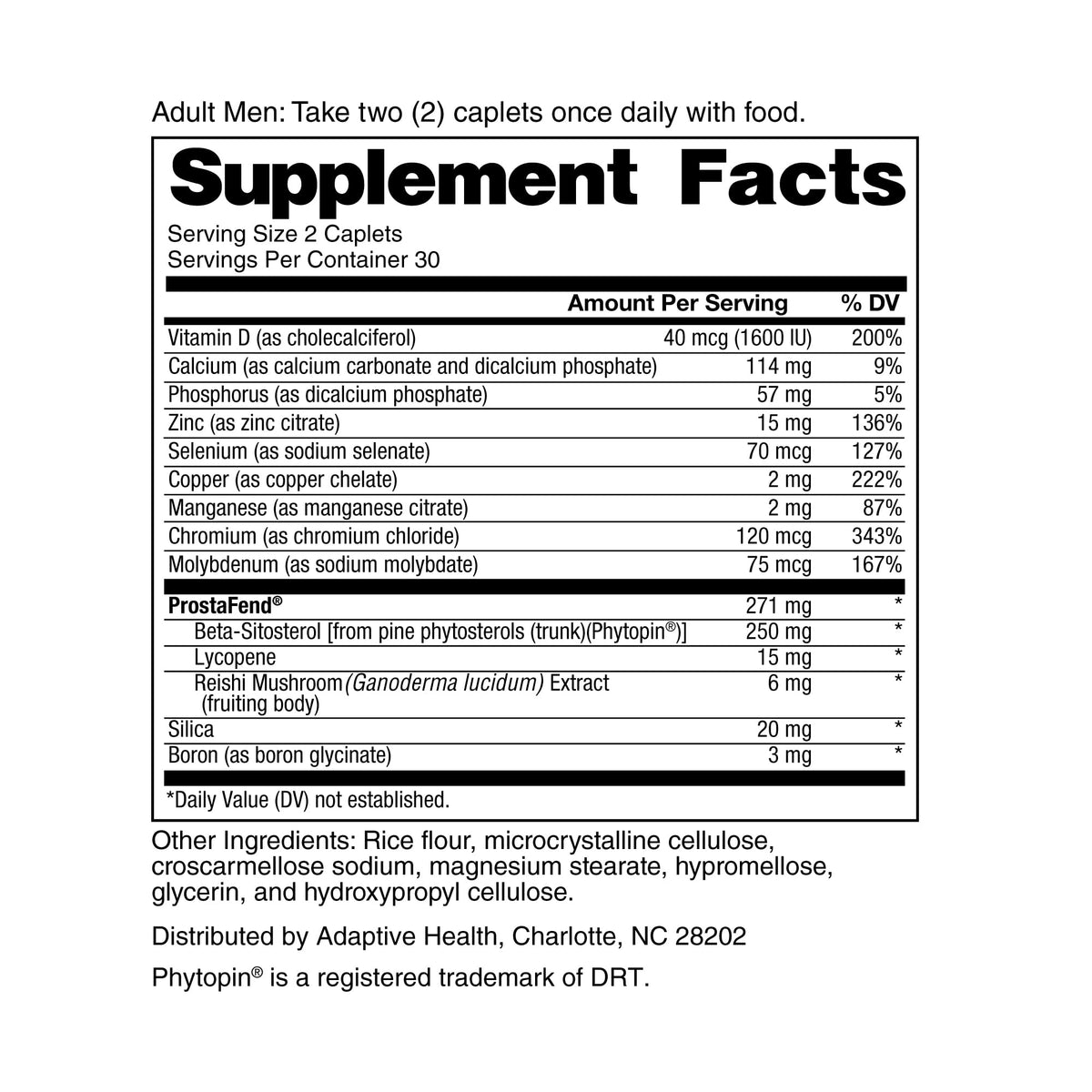 Prostate Health Supplements 60ct M4476