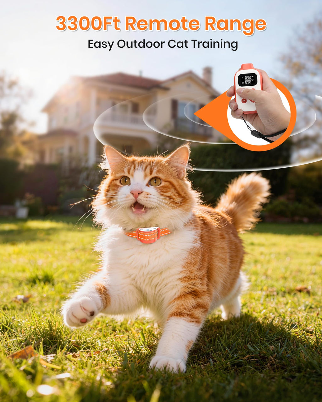 Lightweight Waterproof Cat Training Collar with Remote A469686