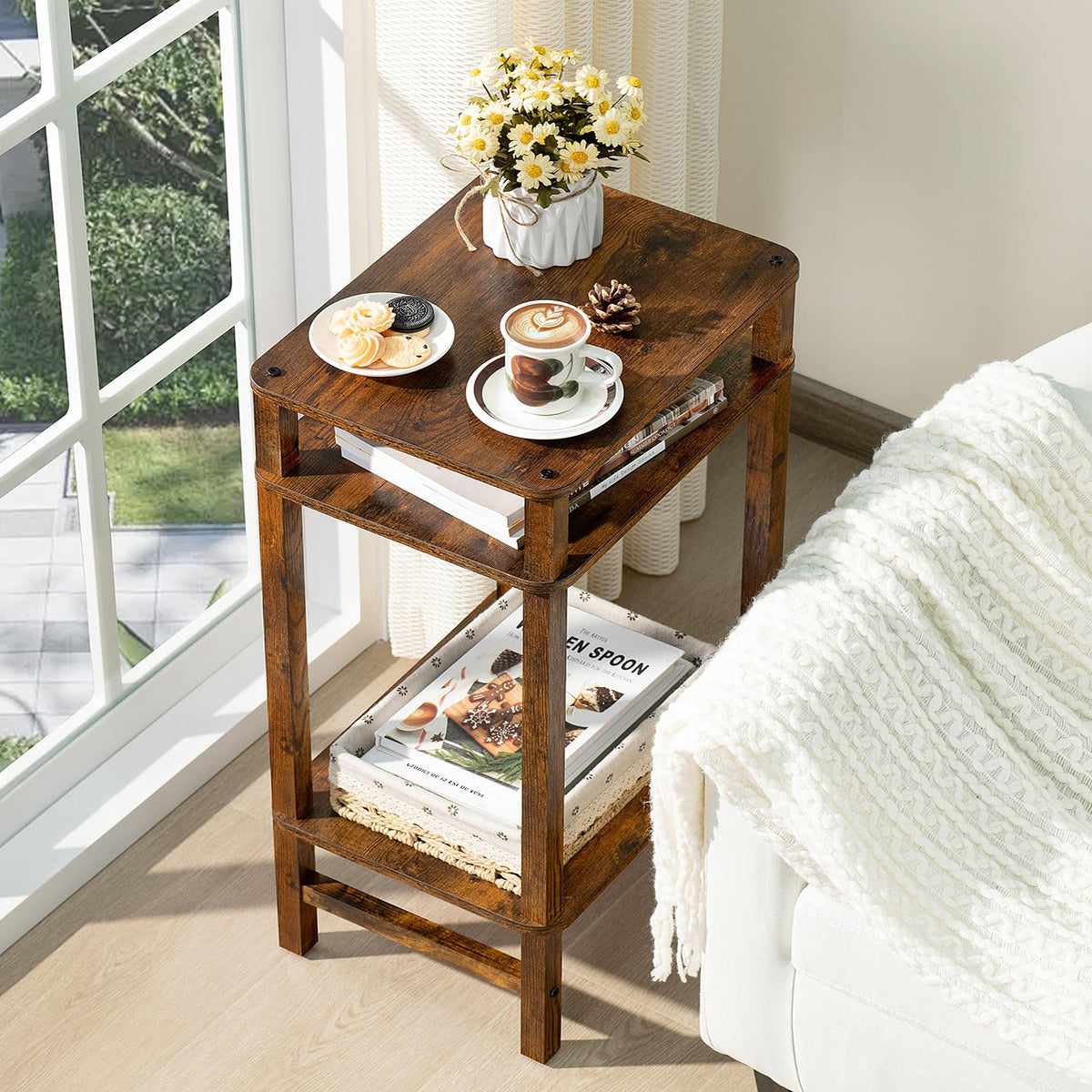 Brown Industrial End Tables Y281