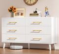 White 6 Drawer Wood Dresser N7818