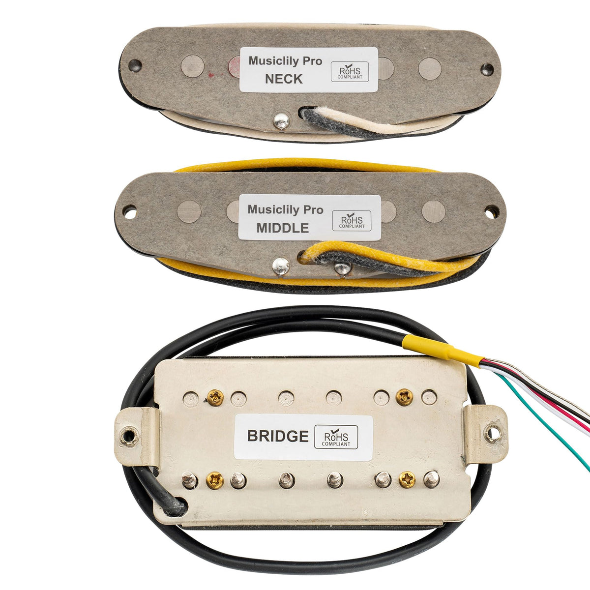 Alnico 5 Staggered Guitar Pickups Set Black E422