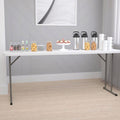6-Foot Rectangle Granite White Plastic Folding Training Table L445944