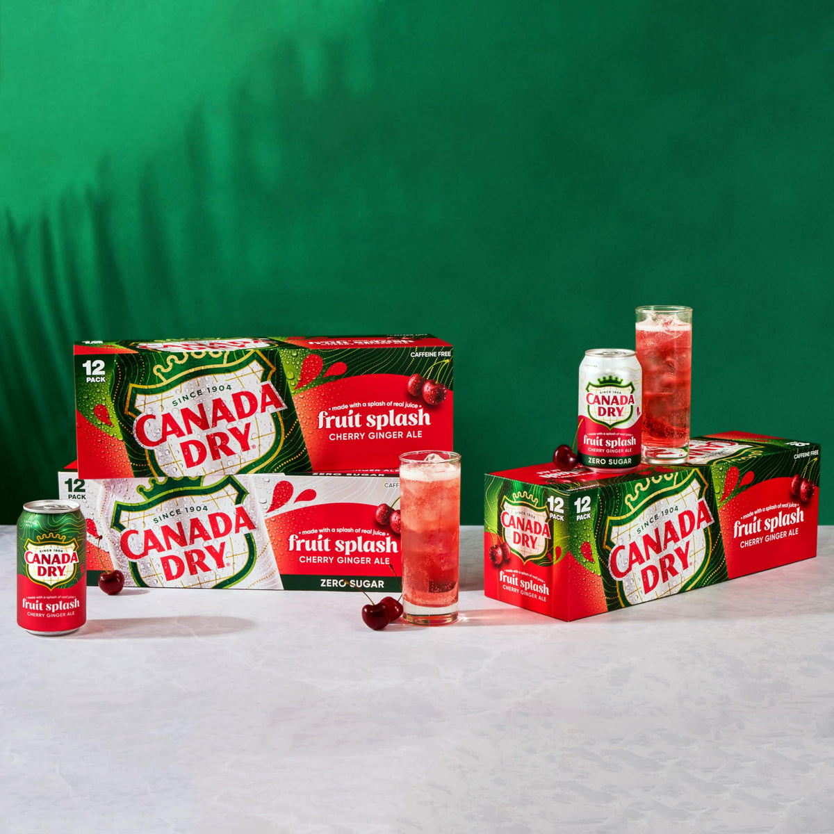 Zero Sugar Cherry Ginger Ale Soda, 12 fl. oz. Cans, 12 Pack U2515