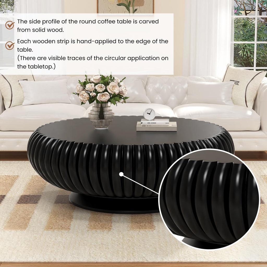 Round Fluted Drum Coffee Table V9666